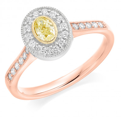 Oval Cut Halo with Diamond Set Shoulders Engagement Ring Metal Image