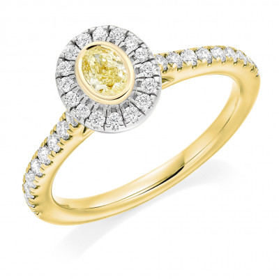 Oval Cut Halo with Diamond Set Shoulders Engagement Ring Metal Image