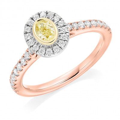 Oval Cut Halo with Diamond Set Shoulders Engagement Ring Metal Image