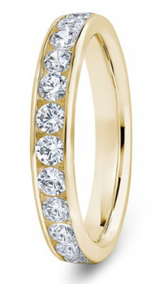 Image of Yellow Gold Diamond Set Round Brilliant Cut, Channel Set