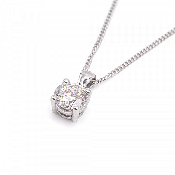 Image of 0.50ct Lab Grown Round Brilliant Cut Diamond in 18ct White Gold Pendant