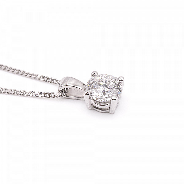 Image of 1.00ct Lab Grown Round Brilliant Cut Diamond in 18ct White Gold Pendant