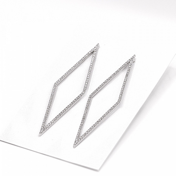 Image of 1.57ct Natural Diamond Rhombus Earrings in White Gold