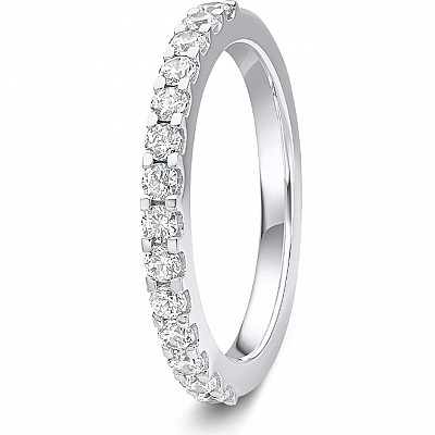 0.50ct Lab Grown Round Diamond Claw Set Band | D VVS | Platinum Image