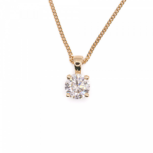 Image of 0.50ct Natural Round Brilliant Cut Diamond Pendant in Yellow Gold