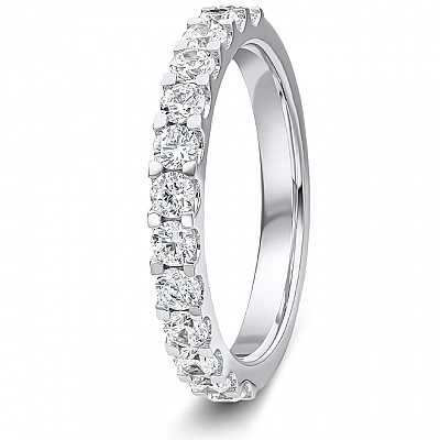 0.75ct Lab Grown Round Diamond Claw Set Band | D VVS | Platinum Image