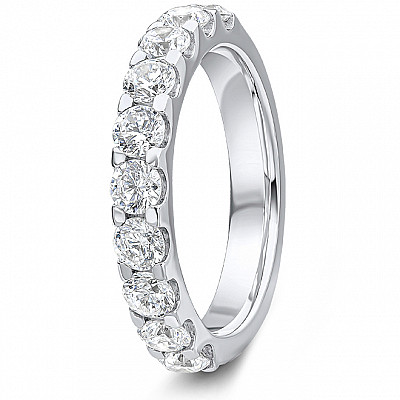 1.25ct Lab Grown Round Diamond Claw Set Band | D VVS | Platinum Image