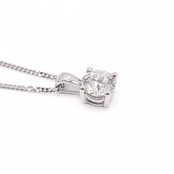 Image of 0.45ct Natural Round Brilliant Cut Diamond Pendant in Platinum