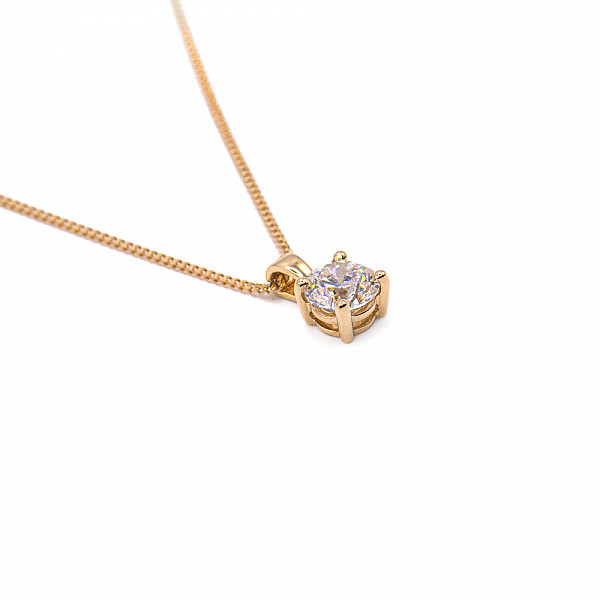 Image of 0.50ct Natural Round Brilliant Cut Diamond Pendant in Yellow Gold