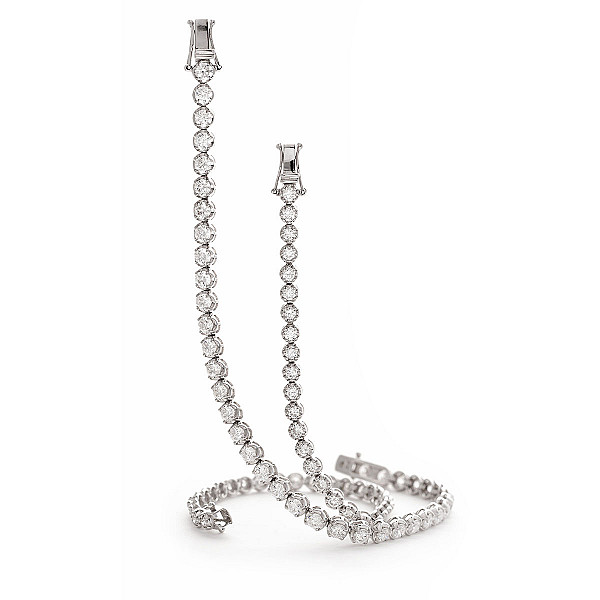 Image of 2.05ct Natural Diamond Tennis Bracelet in a Rub-over Setting in White Gold