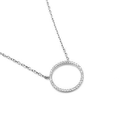 0.15ct Natural Diamond Circle of Life Pendant in White Gold Image