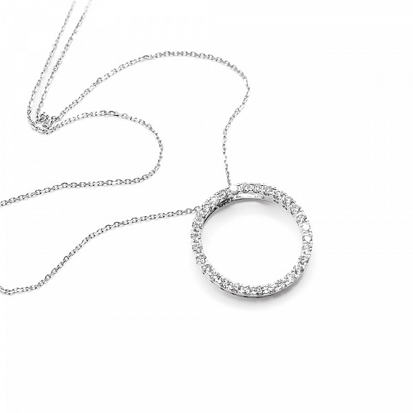 Image of 0.51ct Natural Diamond Circle of Life Pendant in White Gold