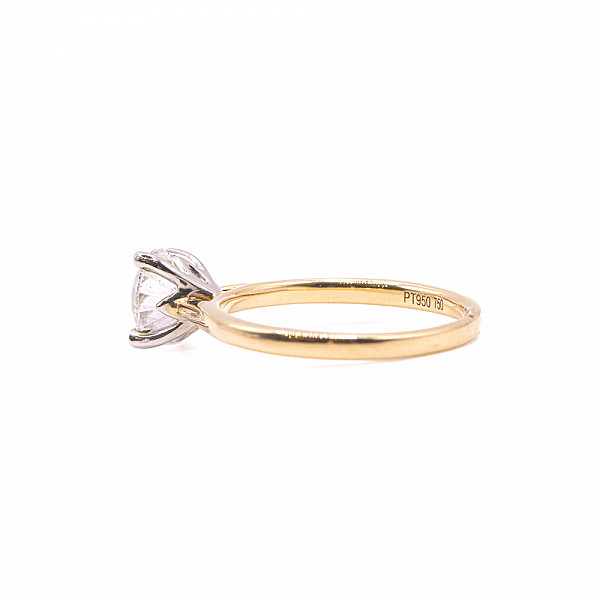 Image of 0.50ct Natural Round Brilliant Cut Diamond  Ring in Yellow Gold