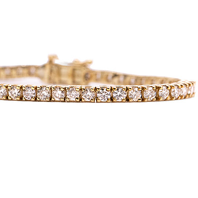 5.00ct Lab Grown Diamond Tennis Bracelet in Yellow Gold Image