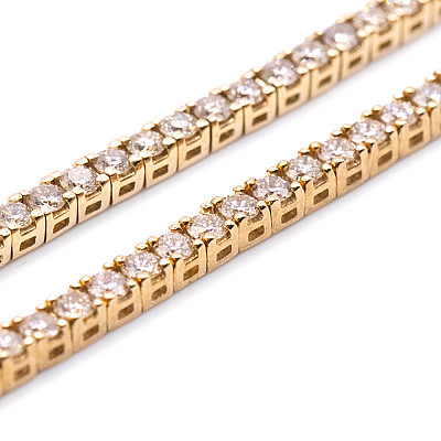5.00ct Lab Grown Diamond Tennis Bracelet in Yellow Gold Image
