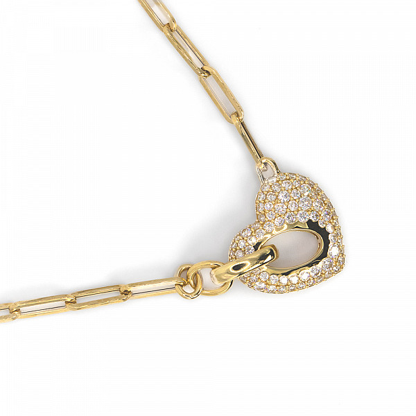 Image of 1.73ct Natural Diamond Heart Shaped Necklace in Yellow Gold