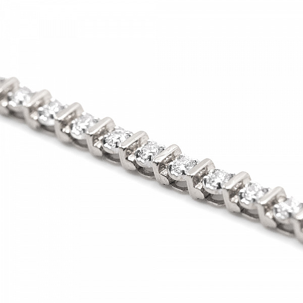 Image of 1.00ct Natural Diamond Tennis Bracelet in White Gold