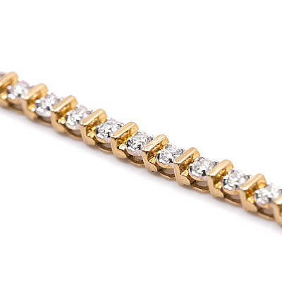 1.50ct Natural Diamond Tennis Bracelet in Yellow Gold Image
