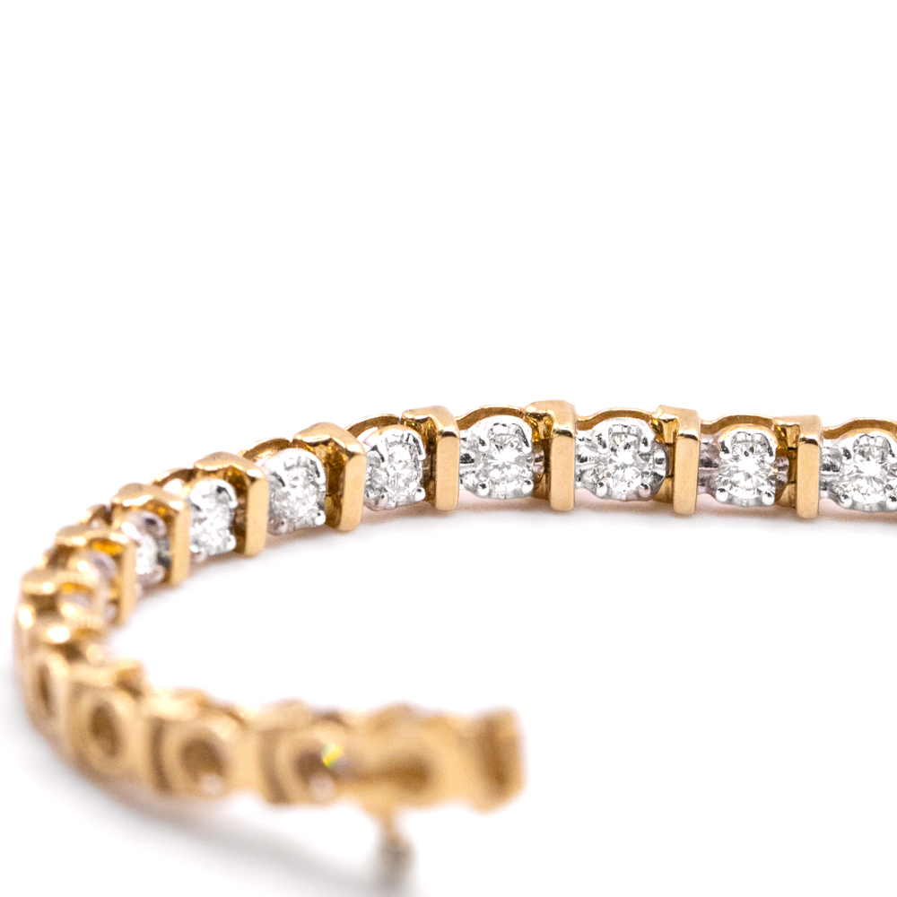 1.50ct Natural Diamond Tennis Bracelet in Yellow Gold Image