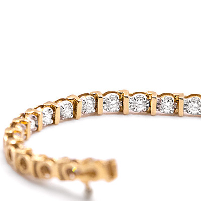 1.50ct Natural Diamond Tennis Bracelet in Yellow Gold Image