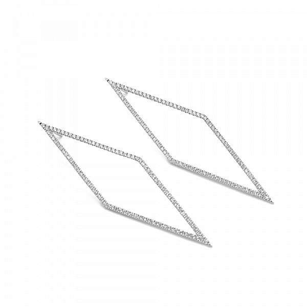 Image of 1.57ct Natural Diamond Rhombus Earrings in White Gold