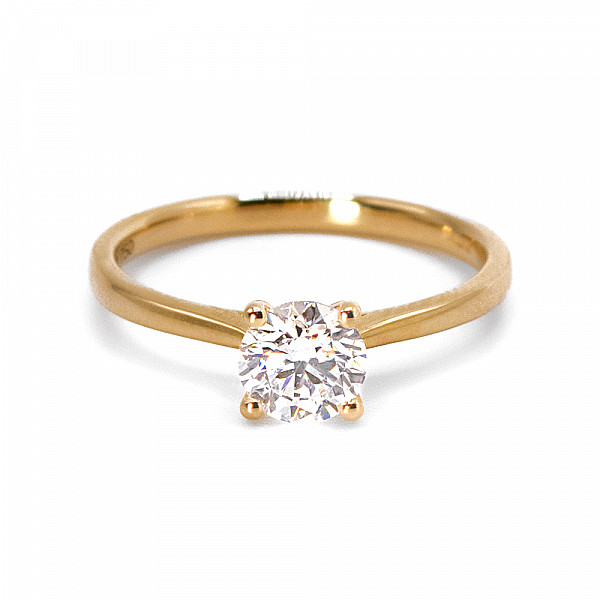 Image of 0.74ct Natural Round Brilliant Cut Diamond Ring in Yellow Gold