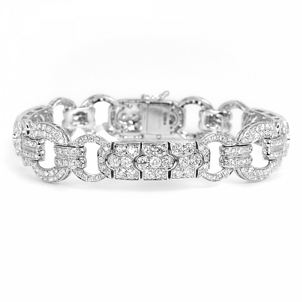 Image of 8.05ct Art Deco Fancy Natural Diamond Bracelet in White Gold