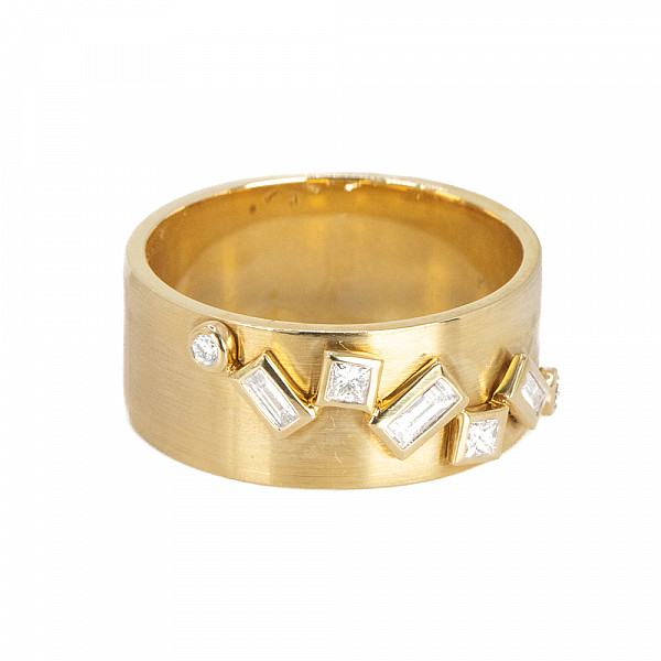 Image of 0.20ct Natural Diamond Wide Band in Yellow Gold