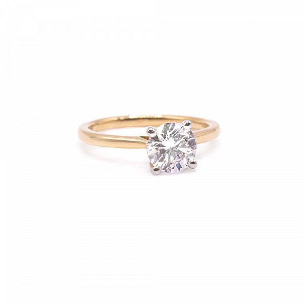 Image of 0.50ct Natural Round Brilliant Cut Diamond  Ring in Yellow Gold