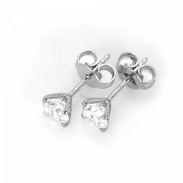 Image of 1.00ct Natural Round Brilliant Cut Diamond Earrings in White Gold