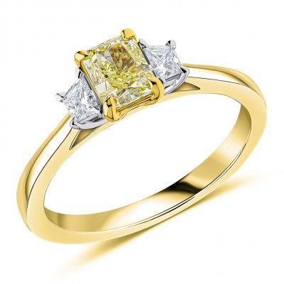 Radiant Cut Trilogy Set with Plain Shoulders  Trilogy Ring Metal Image