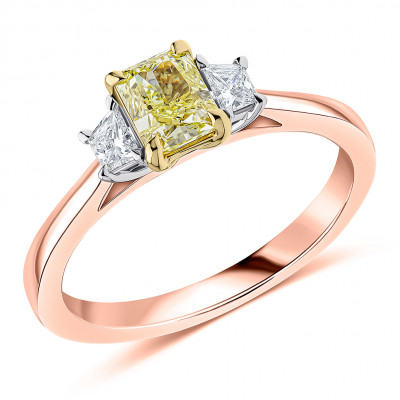 Radiant Cut Trilogy Set with Plain Shoulders  Trilogy Ring Metal Image
